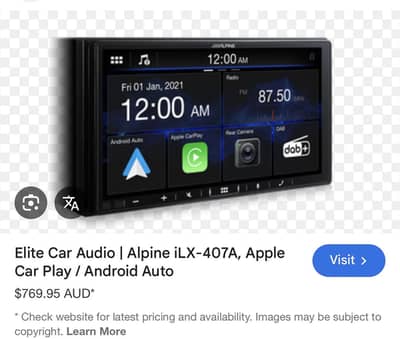 Alpine iLX-407A CarPlay Android Auto Panel – Like New (7 inch)