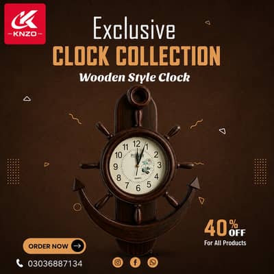 Elegant Anchor Design Clock
