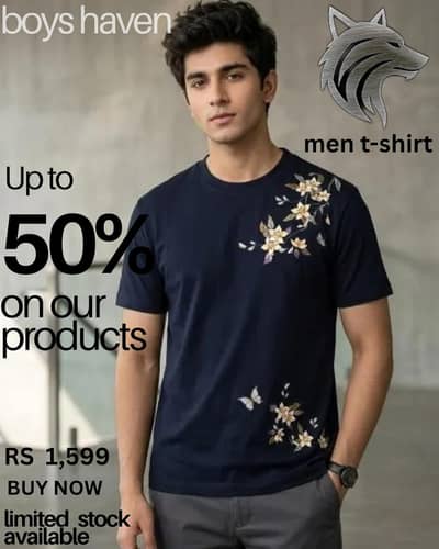 men t shirt with cute flowers