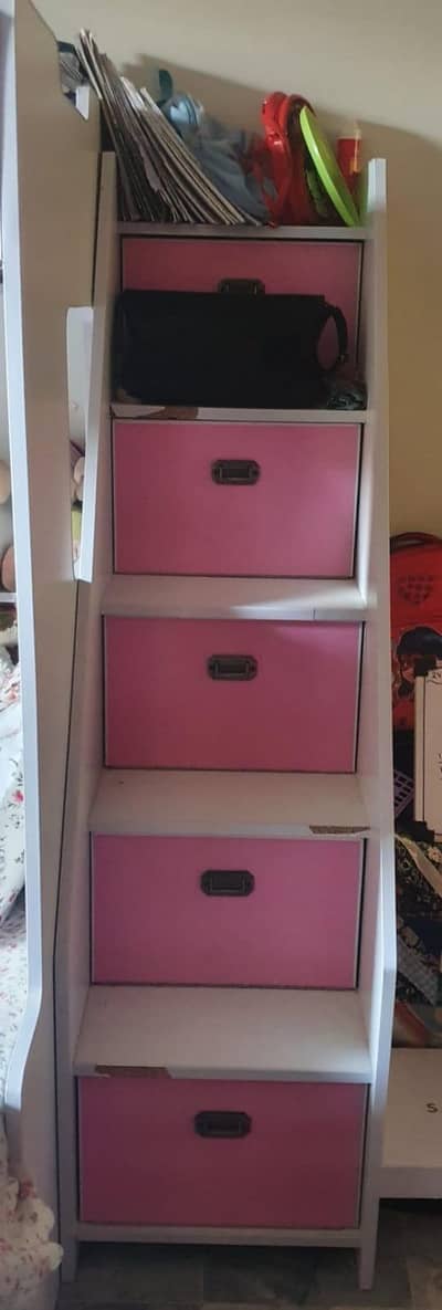 kids bunker bed with drawers and slide