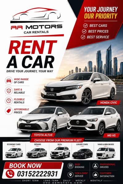 Rent a Car, , Car Rental, Self Drive, Honda civic, Toyota altus ,MG