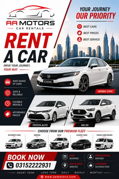 Car Rental Services in Rawalpindi |Civic, Prado, Revo, Mercedes, Audi