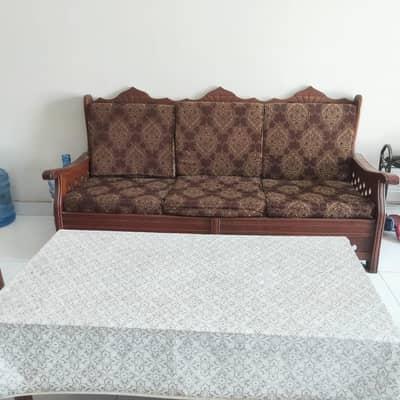 Wooden Sofa Set for Sale – Excellent Condition
