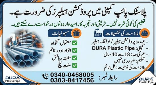 production Helper!Loaders job!Lahore jobs!Helper Job