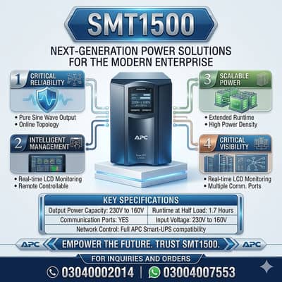 APC UPS 650VA, 750VA,1000VA,1500VA,2000VA,2.2KVA,3KVA,5KVA,6KVA,10KVA