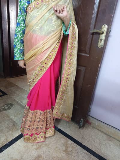 Pink and gold saree for sale