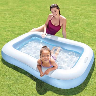 INTEX 65" x 39" x 11" Rectangular Inflatable Pool Blue 03020062817