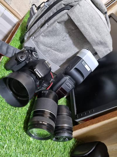 Canon EOS 600D Full Setup with Lenses and Flash Gun
