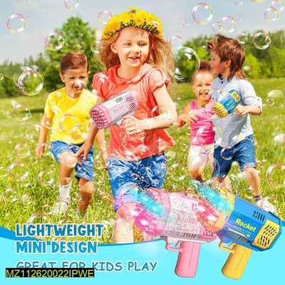 Pink Bubble Gun for Kids 3-5 Years