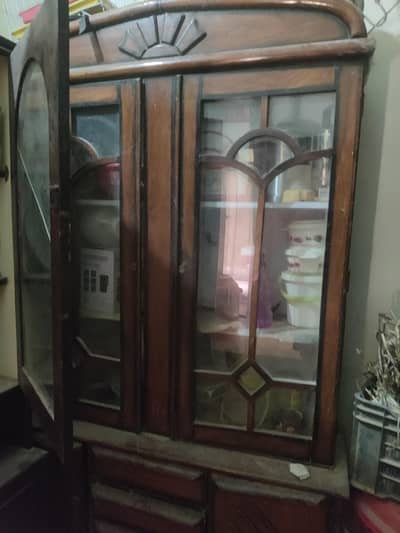 showcase for sale. . . old strong wood. . . like 10/10 conditon