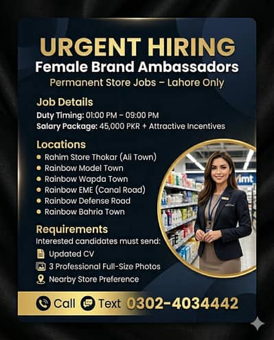 Sales Girls Required