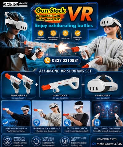 Meta Quest 3 VR Gun Stock | VR Gaming Shooting Kit