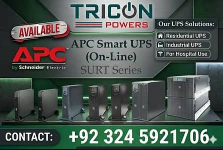 APC UPS 650VA, 750VA,1000VA,1500VA,2000VA,2.2KVA,3KVA,5KVA,6KVA,10KVA