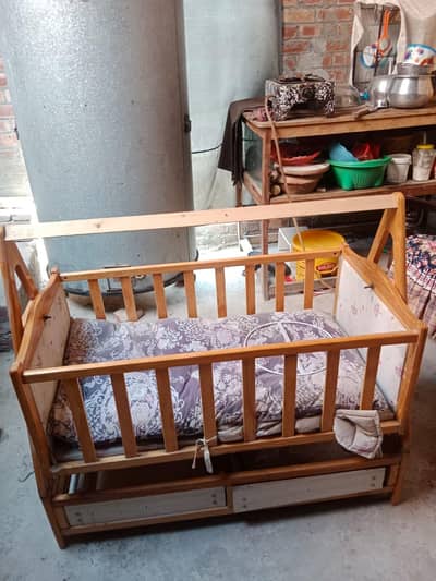 Baby Swing / Baby Wooden Cot / Baby Manual Swing With Mosquito Net