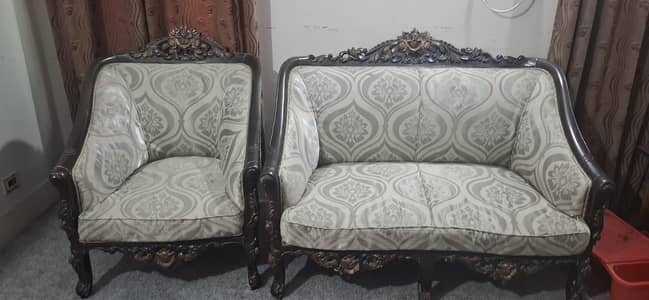 Pure wood sofa set[Read complete ad]
