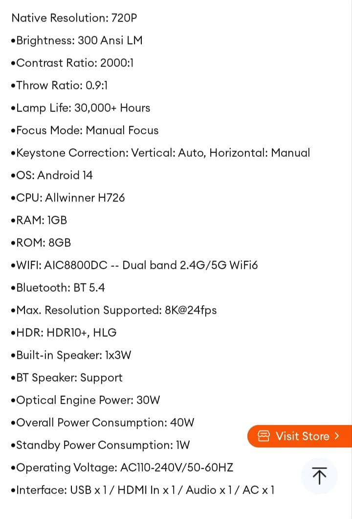 LED Projector top screen 4