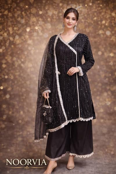Noorvia Black Luxury Party Wear Suit