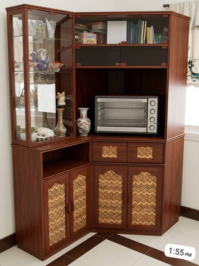 Wooden Corner Sideboard