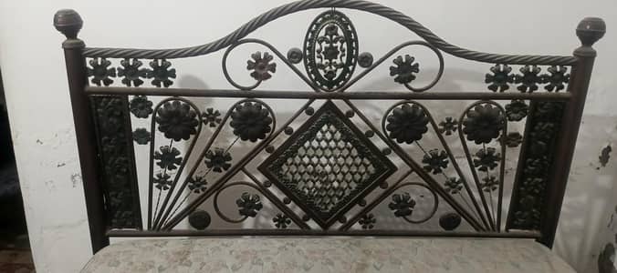Iron bed with mattress