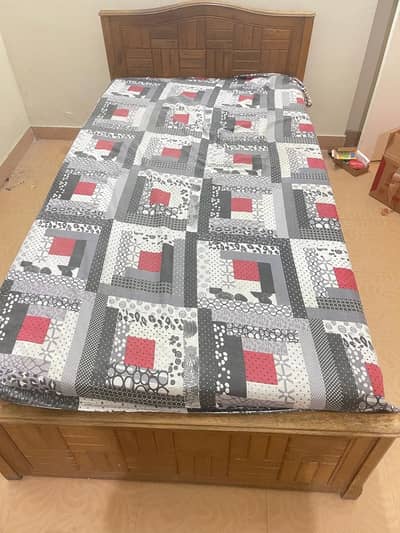 Single Bed Wooden with Molty Foam Mattress