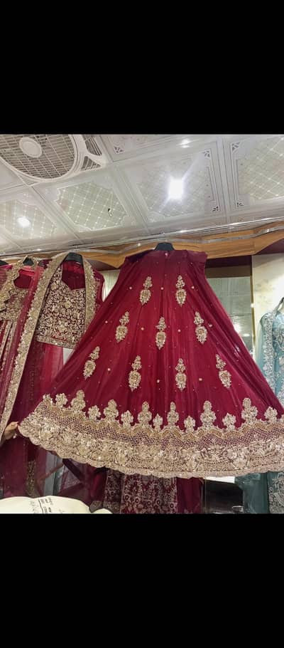 Bridal dress maroon for barat