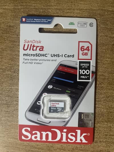 64 GB Sanddisk Card speed up to 100 MB/s