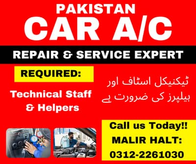 CAR AC HELPERS/TECHNICIANS