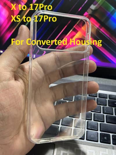 X / XS TO 17Pro Back Cover Case Transparent for Converted Housing