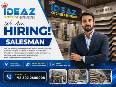 Senior and Trustworthy Salesman Required