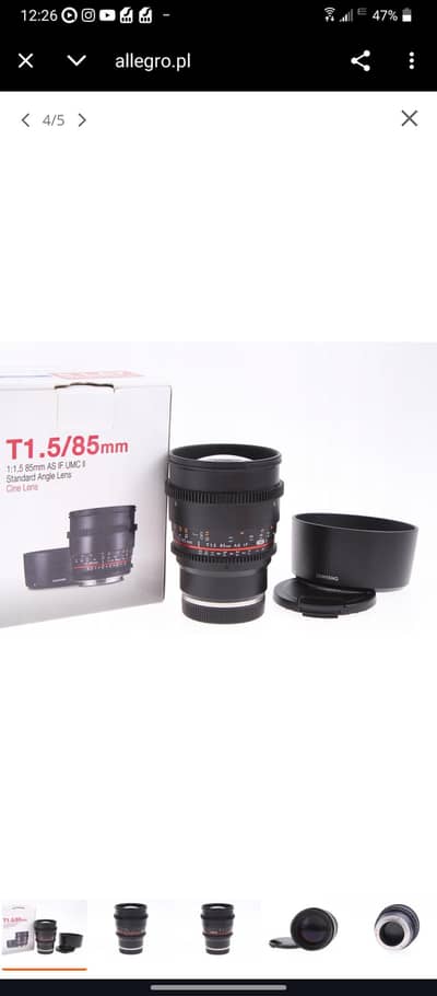 Samyang 85mm T1.5 VDSLR Cine Lens