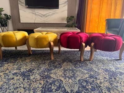 Premium Wooden Stools Modern Wooden Stool Set Handcrafted Wooden Stoo