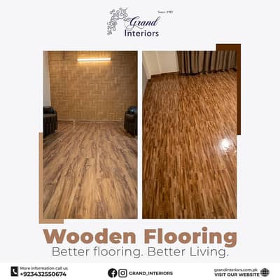 laminated wooden vinyl pvc spc flooring by Grand interiors