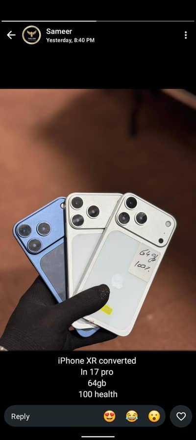 iphone XR convert in 17 pro