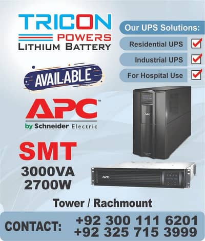 APC UPS 650VA, 750VA,1000VA,1500VA,2000VA,2.2KVA,3KVA,5KVA,6KVA,10KVA