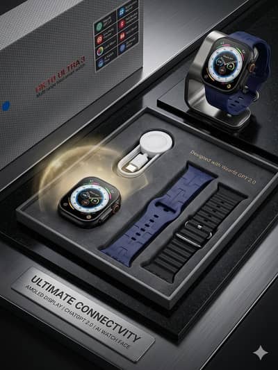 Brand New HK10 Ultra 3 Smartwatch – 100% Packed Box (AMOLED & ChatGPT)