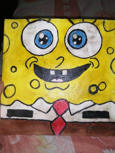beautiful sponge Bob pinting on 11 by 11 canvas