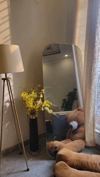 Long Standing Mirror and Lamp