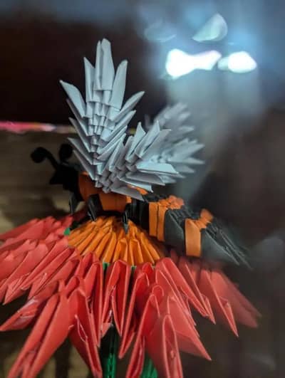 Premium 3D Origami Bee on Flower - Exclusive Handmade Showpiece