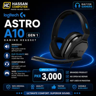 Logitech Astro A10 Gen 1 Cross-Platform Wired Gaming Headset - PC& PS5
