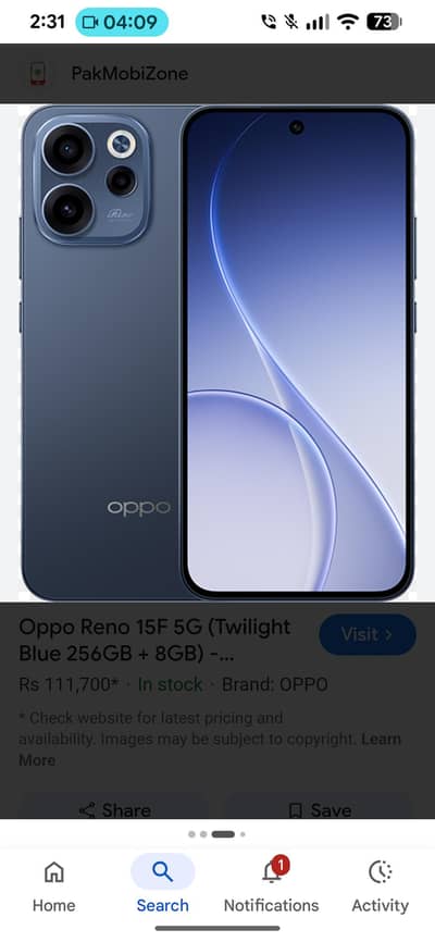 oppo reno 15F 5g
