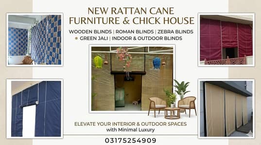 Chick bamboo blind window and green jali tarpal,wooden blinds,bamboo