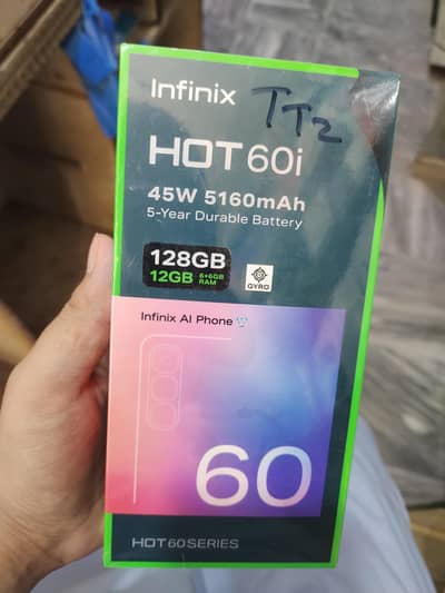 hot 60i 12/128 gb  or 60 pro plus 256 gb box packed read add full