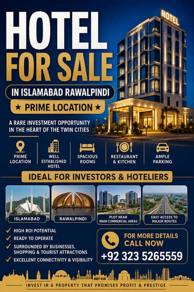 Hotel for Sale in Islamabad – Prime & Standard Location