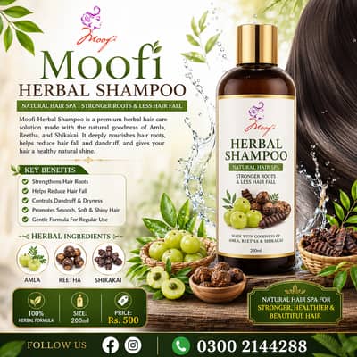 Moofi Herbal Shampoo – Natural Hair Spa | Stronger Roots & Less Hair