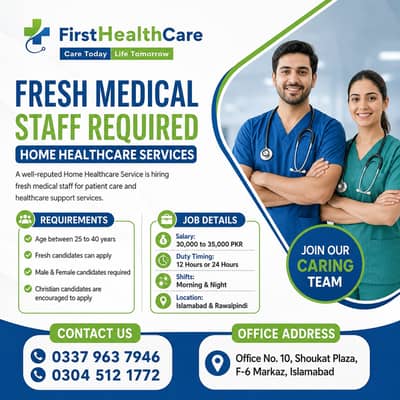 Fresh Medical Staff Required – Home Healthcare Services