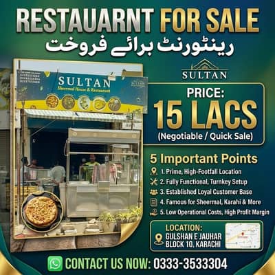 Running Restaurant for Sale, Running Business for Sale,