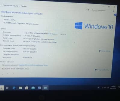 HP Laptop AMD A4-7210 8GB RAM Windows 10 Pro - Good Condition