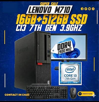 Lenovo ThinkCentre i3 7th 16GB DDR4 RAM 512 SSD