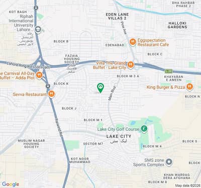 1 Kanal Cheapest Plot for SALE in Block M2 Lake City Lahore