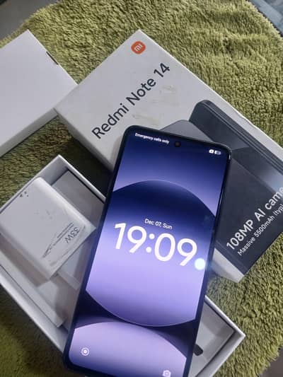 redmi note 14 8/256 with box chrgr